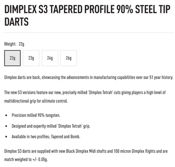 Harrows Dimplex S3 Tapered 24 gram