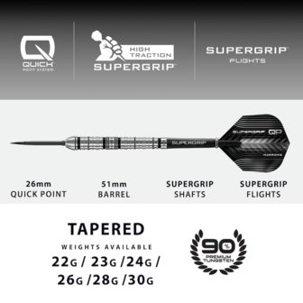 Harrows Supergrip QP Tapered 22 gram