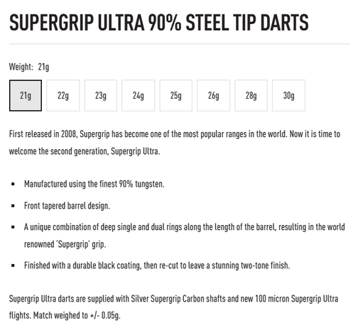 Harrows Supergrip Ultra 24 gram