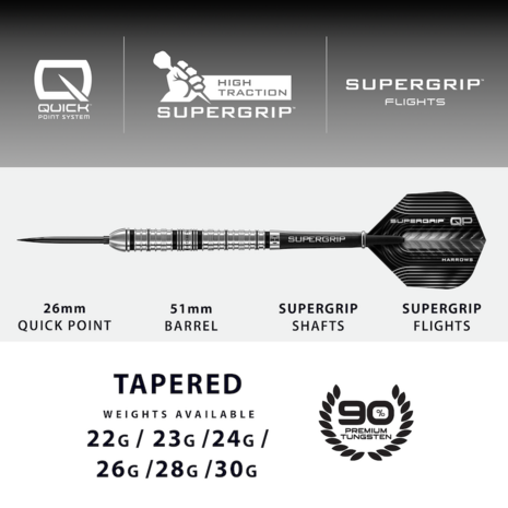 Harrows Supergrip QP Tapered 22 gram